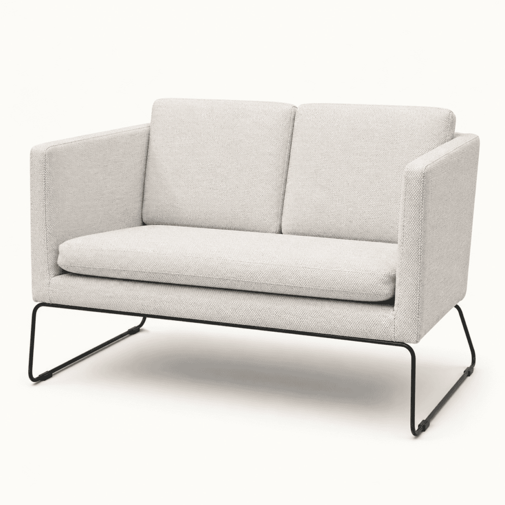 Light grey exhibition sofa for event hire