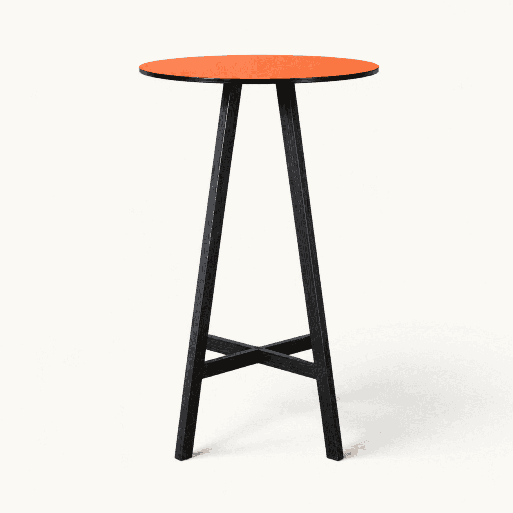 Orange poseur table for event hire in london