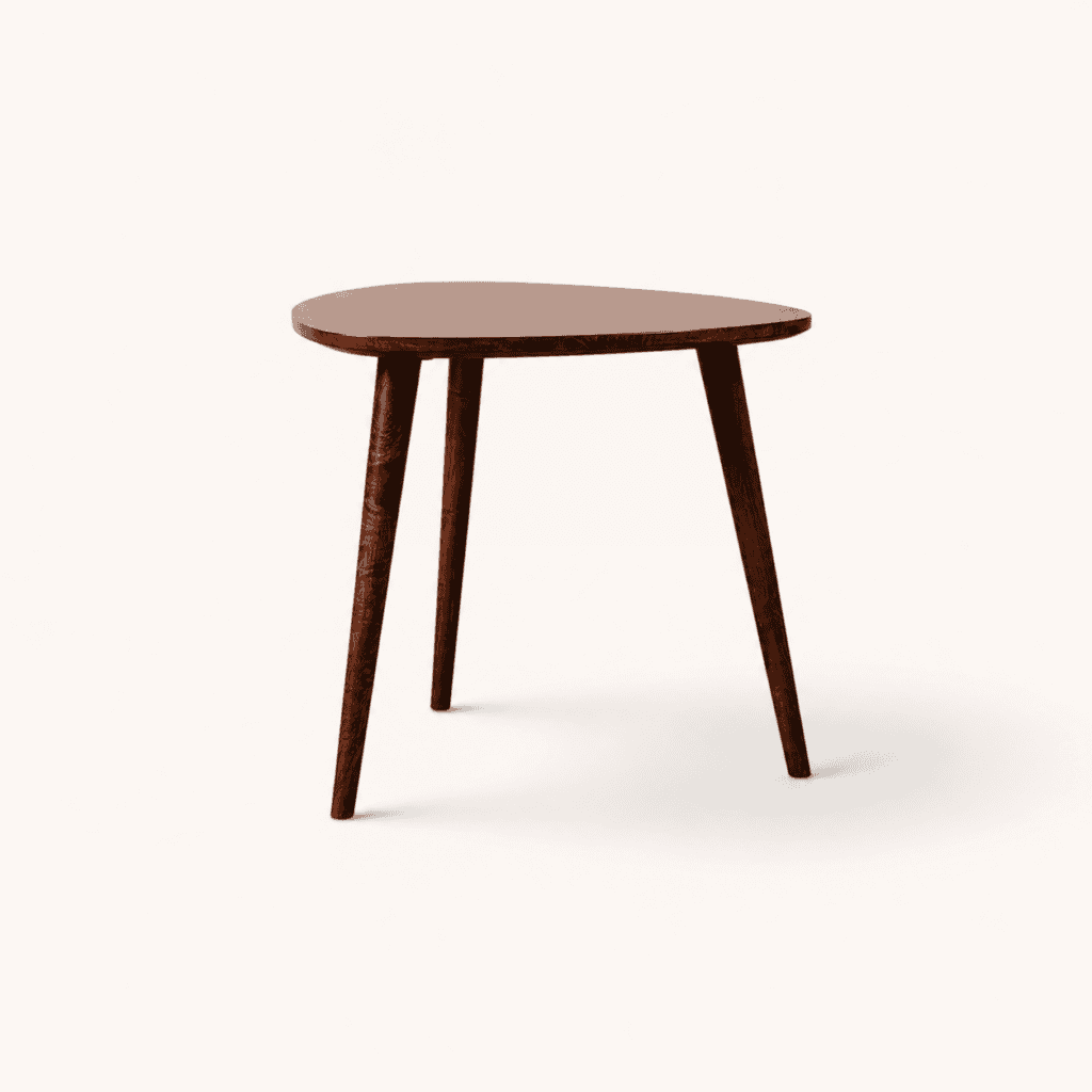 Solid mango wood side table available to hire from Juno Hire London