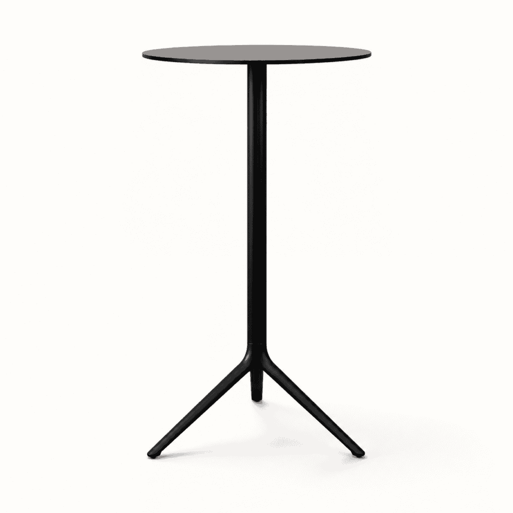 Black poseur table for event hire